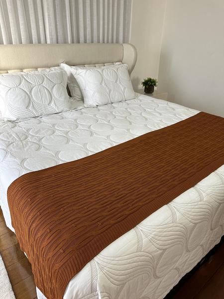 Imagem de Peseira Manta Trico Cama Casal King 260x60cm Trançada