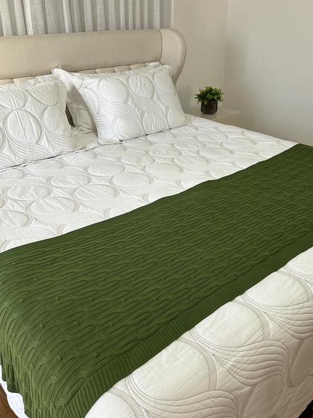 Imagem de Peseira Manta Trico Cama Casal King 260x60cm Trançada