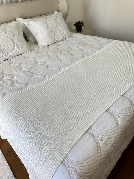 Imagem de Peseira Manta Trico Cama Casal Queen 230x80cm Roma