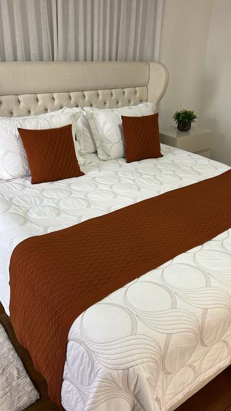 Imagem de Peseira Manta Tricot Sala Cama Casal King 260x60cm Veneza