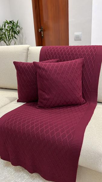 Imagem de Peseira Manta Tricot Sala Cama Casal Queen 230x60cm Veneza