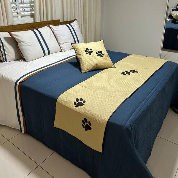 Imagem de Peseira Pet Impermeável Para Cama Casal 03 Pçs Avelã