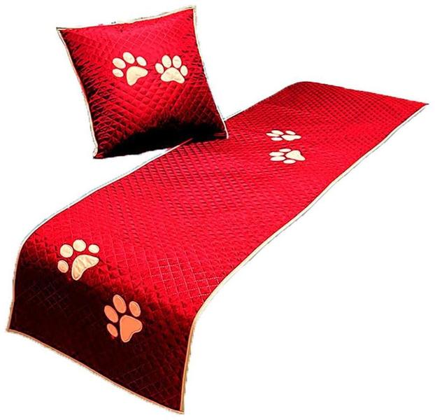 Imagem de Peseira Pet Impermeável Para Cama Queen 03 Pçs Vermelha