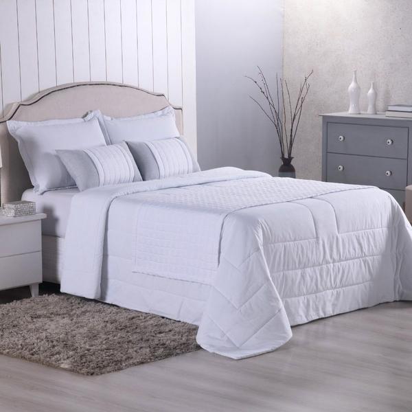 Peseira Queen Aurora 5 peças Percal Branco - Lilly Home Enxovais Imagem de Peseira Queen Aurora 5 peças Percal Branco