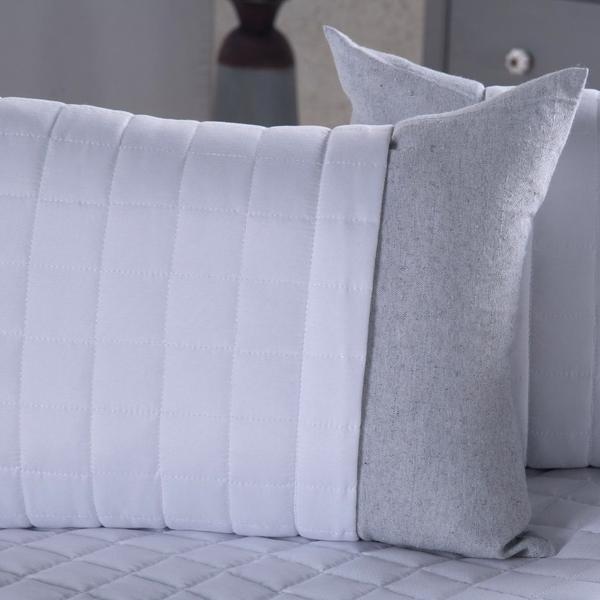 Peseira Queen Aurora 5 peças Percal Branco - Lilly Home Enxovais Imagem de Peseira Queen Aurora 5 peças Percal Branco