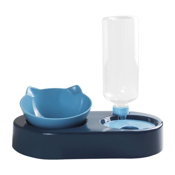 Imagem de Pet Bowl Automatic Feeder Dog Cat Food Bowl com Water Dispenser Double Bowl Cat Bowl Cão Alimentador de água Tigela Gato Gatinho bebendo Alimentação de cães