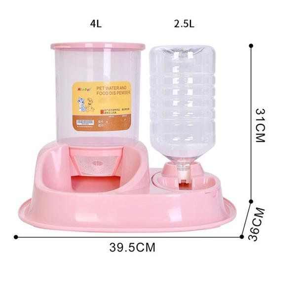 Imagem de Pet Cat Bowl Cat Alimentadores Automáticos De Grande Capacidade Cat Water Fountain Pet Food Dispenser Garrafa Puppy Feeding Waterer Produtos Suprimentos de alimentação e rega de gatos