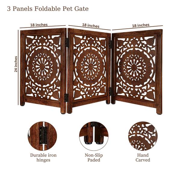 Imagem de Pet Gate Lightnpro Independente de Madeira Dobrável 60x137cm