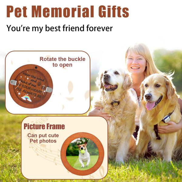 Imagem de Pet Memorial Wind Chime WHOEDEC Loss of Dog com porta-retratos