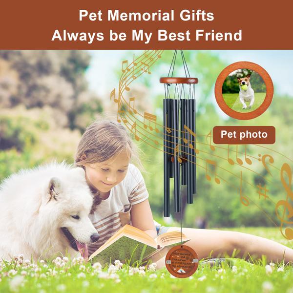 Imagem de Pet Memorial Wind Chime WHOEDEC Loss of Dog com porta-retratos