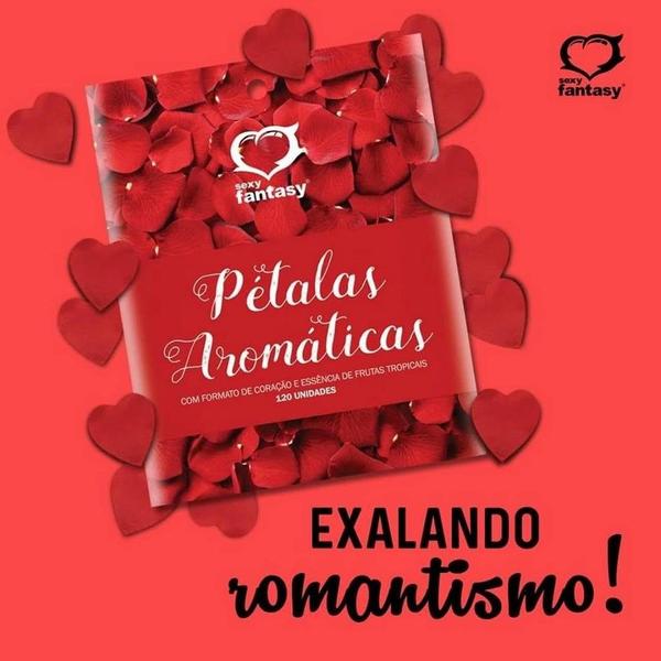 Imagem de Pétalas de Rosas Perfumada Aromática Romântico Vermelha 120 Peças