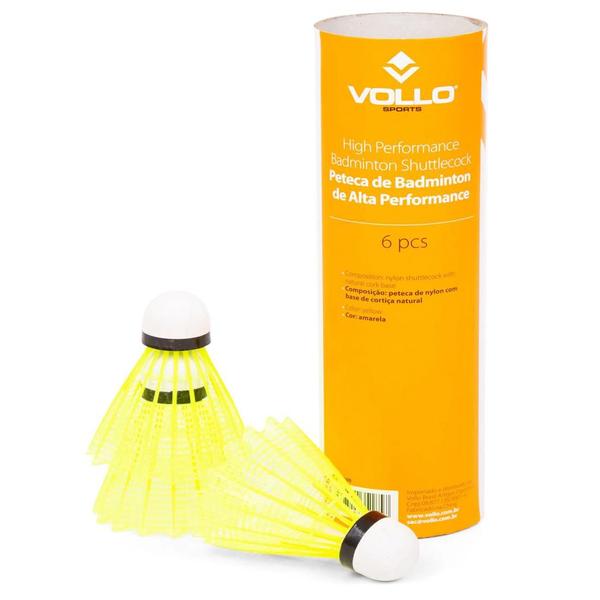 Imagem de Peteca Badminton De Nylon E Cortiça 6 Unidades Vb600 Vollo