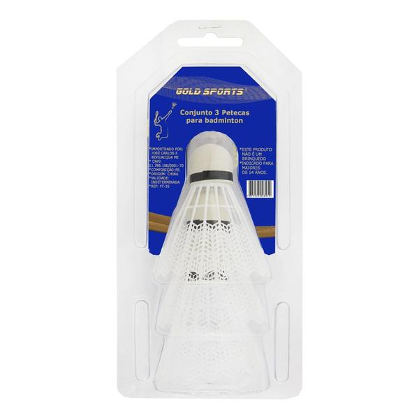Peteca de Badminton Gold Sports (Blister com 3 unidades) Imagem de Peteca de Badminton Gold Sports (Blister com 3 unidades)