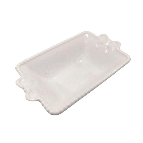 Petisqueira Cerâmica Branco com Detalhe de Laço Home Design Imagem de Petisqueira Cerâmica Branco com Detalhe de Laço Home Design