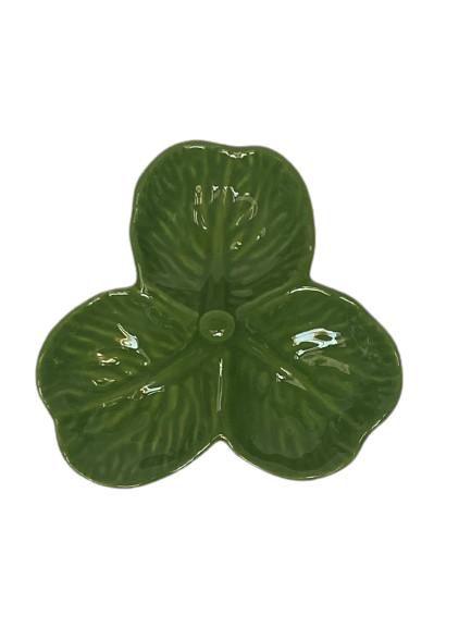 Imagem de Petisqueira ceramica folha c/3 div verde luiz salvador pq