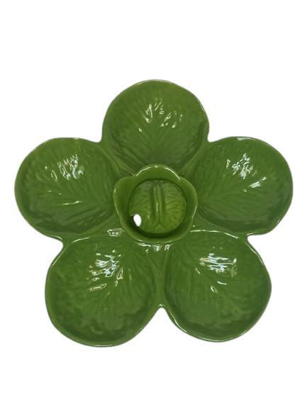 Imagem de Petisqueira ceramica folha c/5 div verde luiz salvador gd
