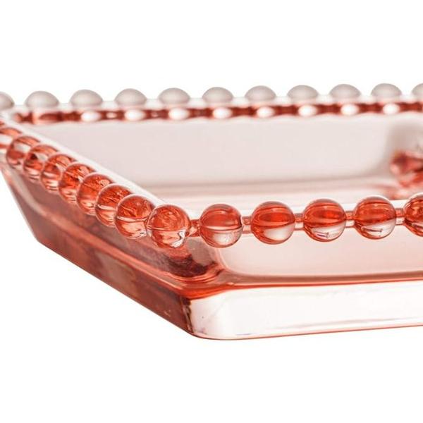 Imagem de Petisqueira de Cristal com 3 Divisões Pearl Rosa 30cm x 13cm x 3cm - Wolff