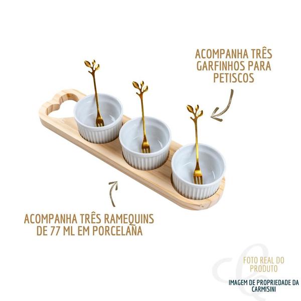 Imagem de Petisqueira de Madeira com Ramequim e Garfinhos Inclusos