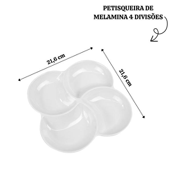 Imagem de Petisqueira De Melamina 4 Divisões 21,6x21,6cm