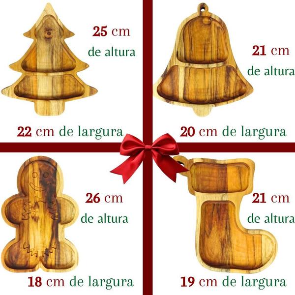 Imagem de Petisqueira De Natal Mesa Posta Natalina Kit com 4