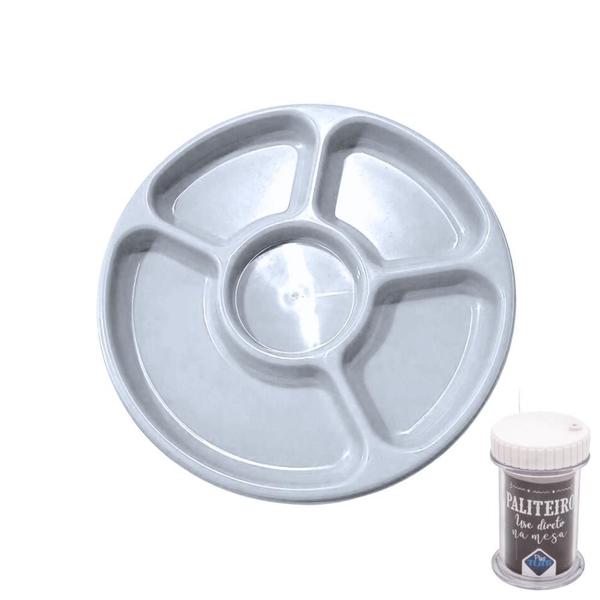 Petisqueira de Plastico Redonda 5 Divisória Decorativa C/ Paliteiro Petiscos Frios - Plas Tutti Imagem de Petisqueira de Plastico Redonda 5 Divisória Decorativa C/ Paliteiro Petiscos Frios