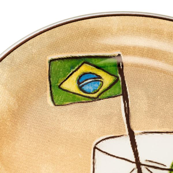 Imagem de Petisqueira de vidro caipirinha e bandeira prato raso 18 cm