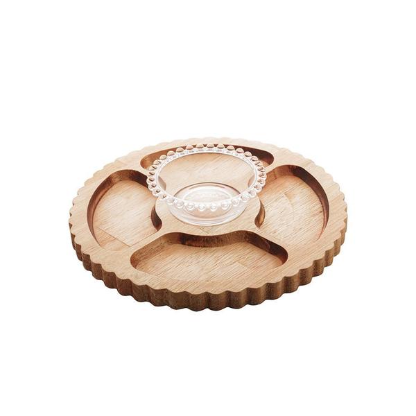 Imagem de Petisqueira madeira com bowl Woodart Liptus 28x6cm