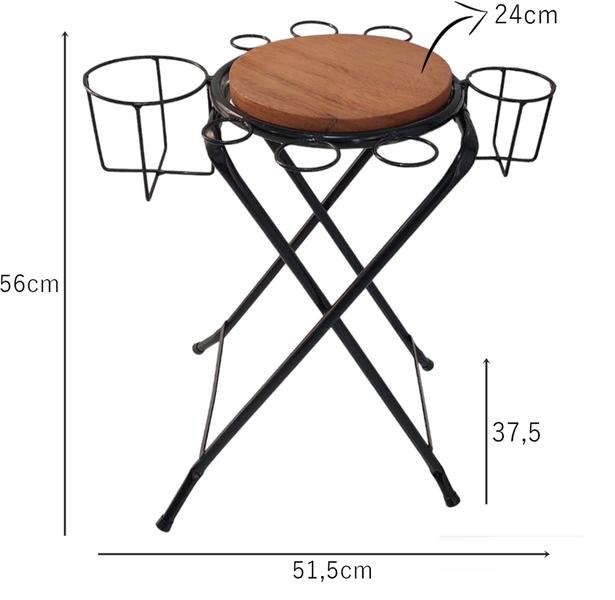 Imagem de Petisqueira Mesinha Dobrável Rústica Em Ferro E Madeira