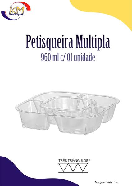 Imagem de Petisqueira Multipla 960 ml c/01 unid - Três Triângulos - petisco, molhos, queijos, azeitonas (5668)