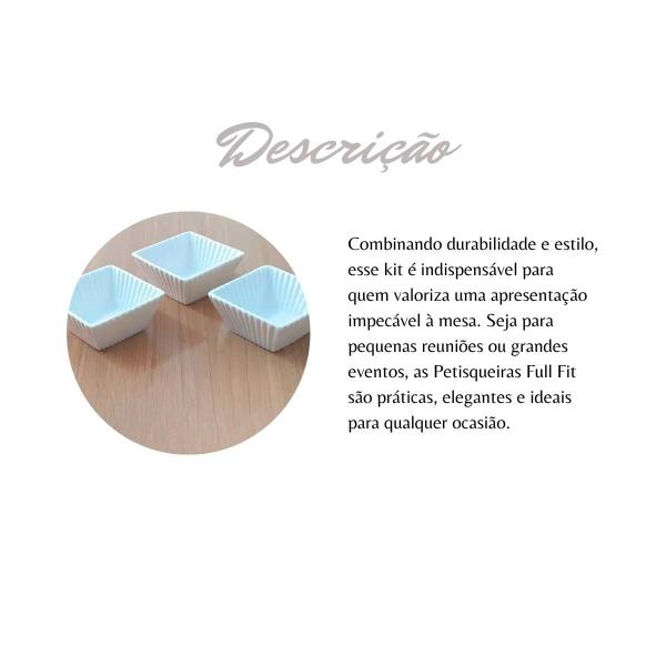 Imagem de Petisqueira quadrada porcelana 3 peças full fit