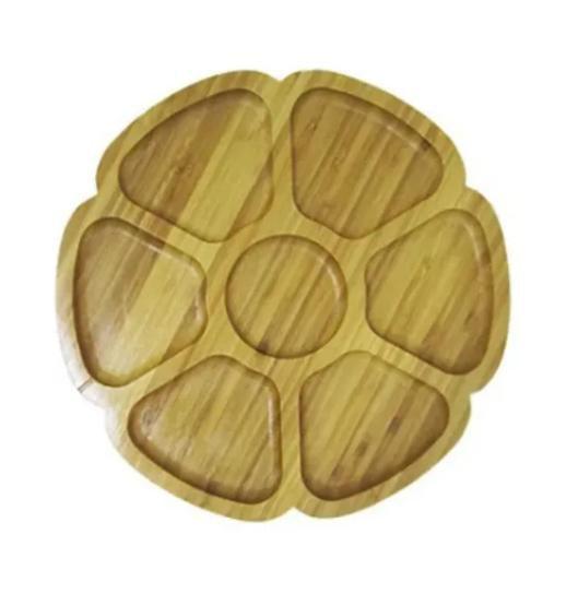 Petisqueira Redonda Flor em Bambu Para Servir Petiscos - Top Chef Imagem de Petisqueira Redonda Flor em Bambu Para Servir Petiscos