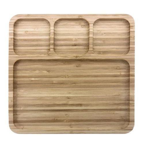 Imagem de Petisqueira Retangular com Divisões Ecokitchen Bambu 25 cm - Mimo Style - BM20392