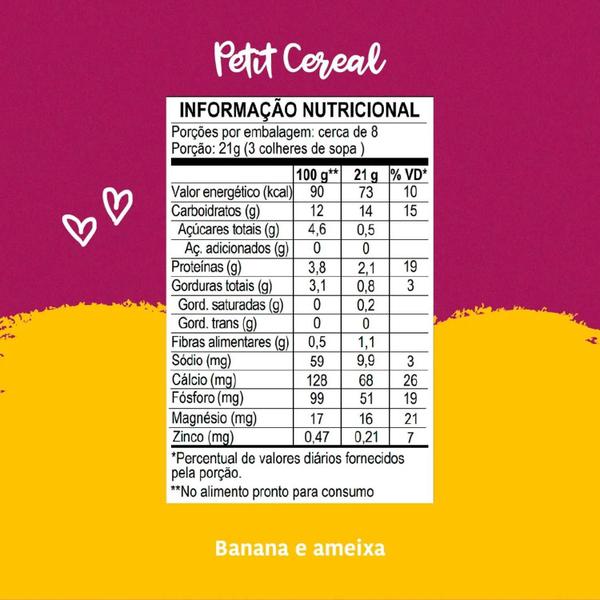 Imagem de Petit Cereal Aveia Papapá Banana E Ameixa 170G