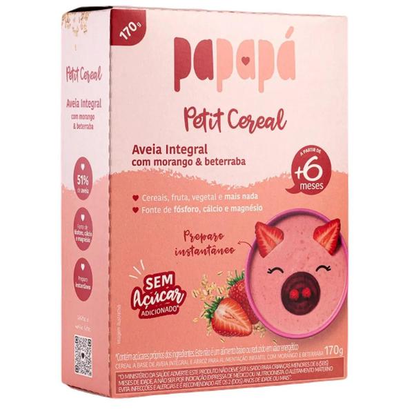 Petit Cereal Aveia Papapá Morango E Beterraba 170G Imagem de Petit Cereal Aveia Papapá Morango E Beterraba 170G