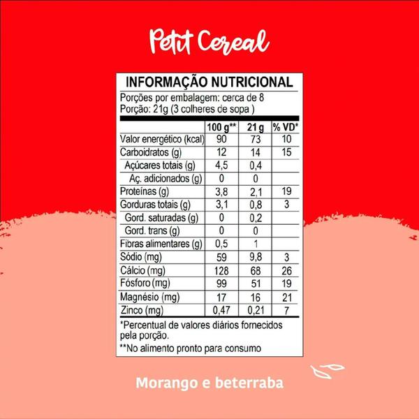 Petit Cereal Aveia Papapá Morango E Beterraba 170G Imagem de Petit Cereal Aveia Papapá Morango E Beterraba 170G