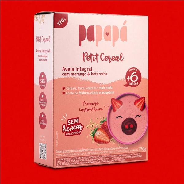 Petit Cereal Aveia Papapá Morango E Beterraba 170G Imagem de Petit Cereal Aveia Papapá Morango E Beterraba 170G