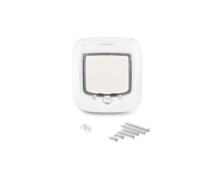 Imagem de PetSafe Microchip Cat Door, Exterior ou Interior Pet Door - Acesso RFID Multi-Usuário Até 40 Animais de Estimação, Travamento de 4 Vias, À Prova de Intempéries, DIY Easy Install, Kit de Hardware Privacidade para Caixa de Areia para Gatos ou Aliment