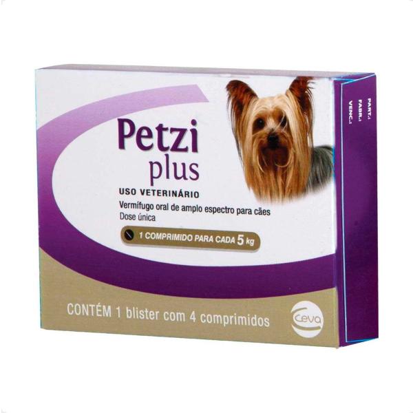 Imagem de Petzi Plus 350mg Vermífugo Ceva para Cães 5Kg - 4 comprimidos