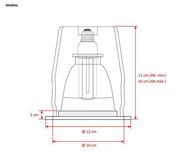 Imagem de Pf. de emb. ø123mm x h regulável-1 luz E27-c/Vidro fosco (80%) + Aro Branco