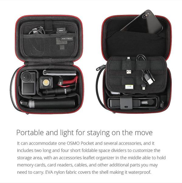 Imagem de Pgytech portátil portátil mini saco rígido armazenamento transportar para câmera de ação dji osmo