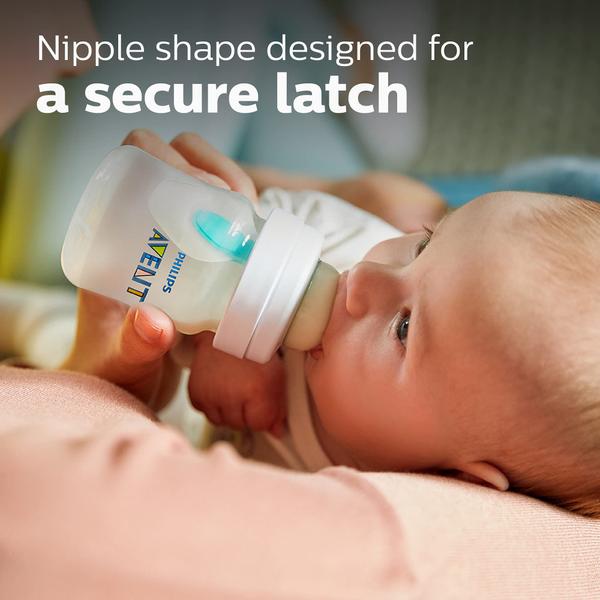 Imagem de Philips AVENT Baby Bottles Anti-Colic com ventilação AirFree, 4oz, 4pk, Clear, SCY701/04