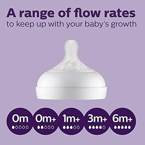 Imagem de Philips AVENT Natural Baby Mamadeira com Mamilo de Resposta Natural, Claro, 4oz, 2pk, SCY900/02