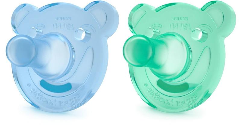 Imagem de Philips AVENT Soothie Formas Chupeta, Verde/Azul, 3-18 Meses, 2 Pacote, SCF194/04