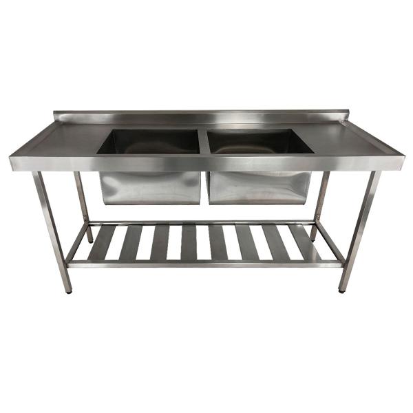 Imagem de Pia Aço Inox Industrial 150x60x90 cm Cuba Dupla Nortinox