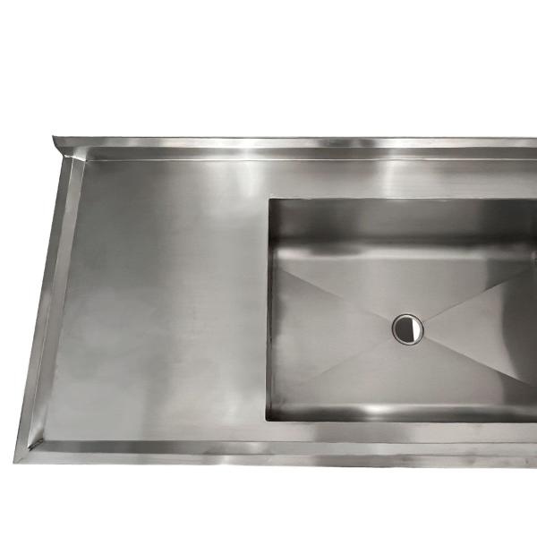 Imagem de Pia Aço Inox Industrial 180x70x90 cm Cuba Grande Cubão Centralizada Nortinox