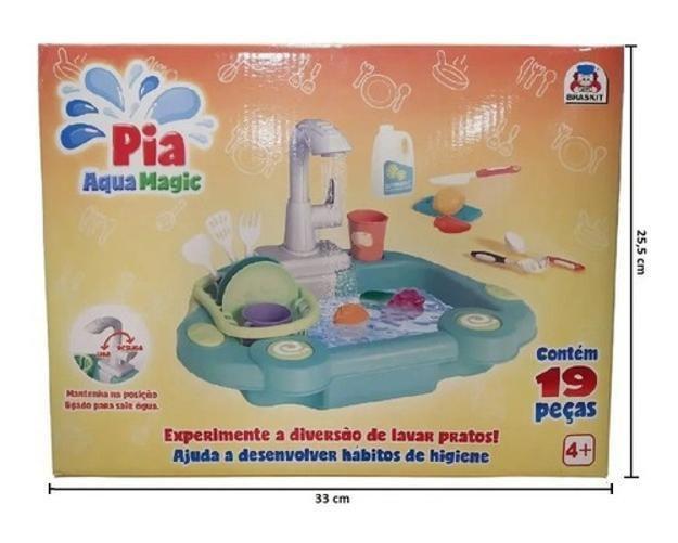 Imagem de Pia Aqua Magic Torneirinha Sai Água Cozinha Infantil Brincar