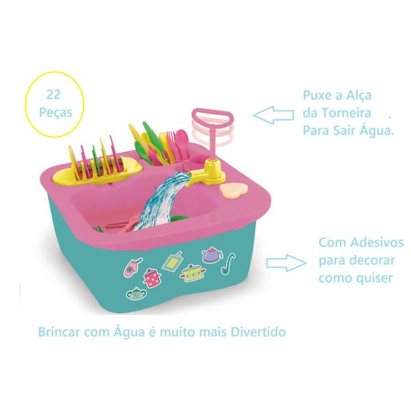 Pia Cozinha Rosa De Brinquedo Acqua Brink Menina Infantil - Homeplay Imagem de Pia Cozinha Rosa De Brinquedo Acqua Brink Menina Infantil