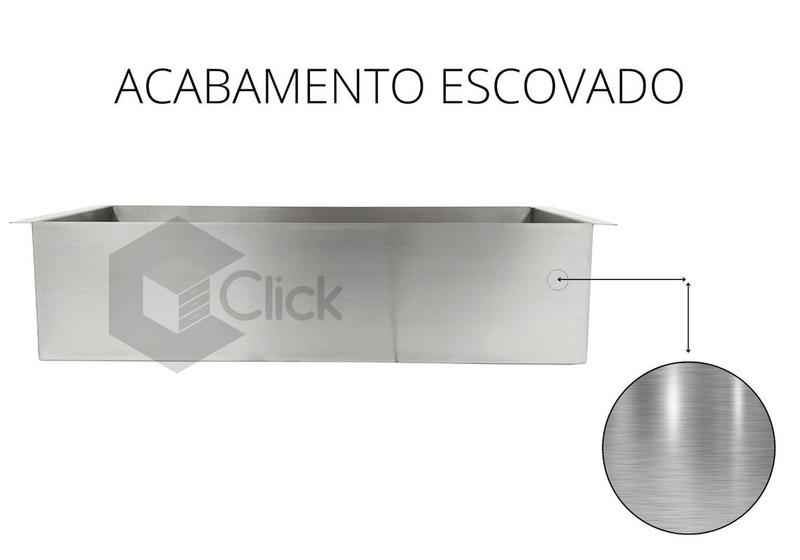 Imagem de Pia Cuba De Inox 60X40 Quadrada Area Gourmet Embutir ou Sobrepor + Escorredor