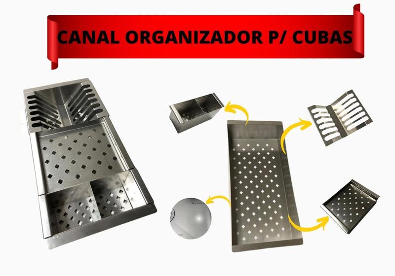 Imagem de Pia Cuba De Inox 60x40 Sobrepor Ou Embutir Na Pia Cozinha + Escorredor AJL