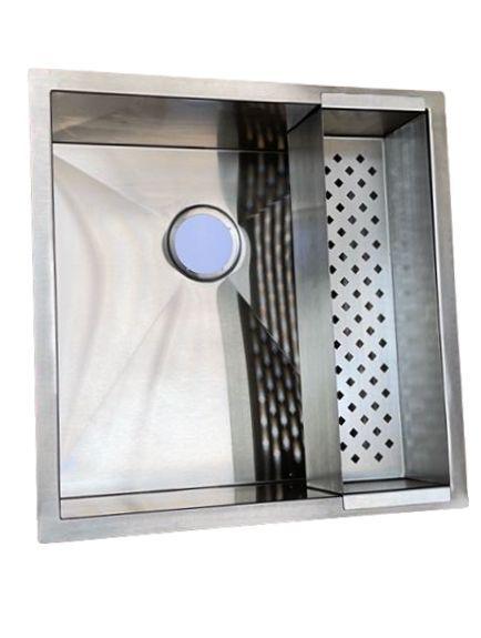 Imagem de Pia Cuba De Inox Para Cozinha 40X40 Gourmet Luxo Quadrada com escorredor